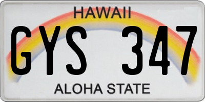 HI license plate GYS347