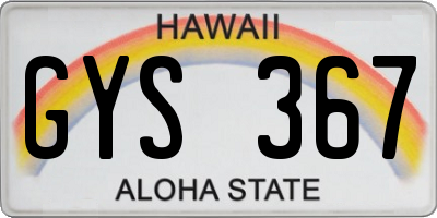 HI license plate GYS367