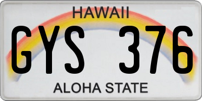 HI license plate GYS376