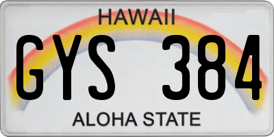 HI license plate GYS384