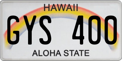 HI license plate GYS400