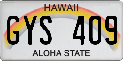 HI license plate GYS409
