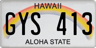 HI license plate GYS413