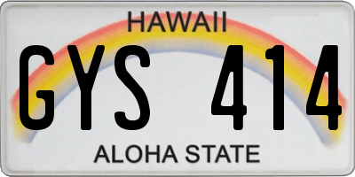 HI license plate GYS414