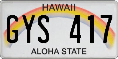 HI license plate GYS417
