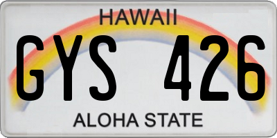 HI license plate GYS426