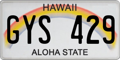 HI license plate GYS429