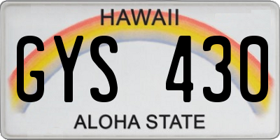 HI license plate GYS430