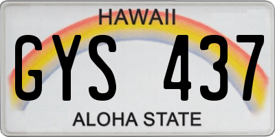 HI license plate GYS437