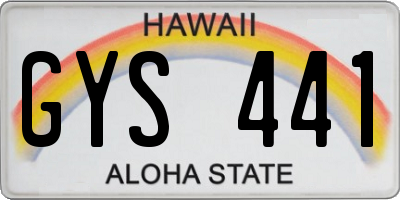 HI license plate GYS441
