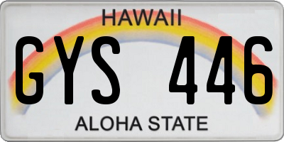HI license plate GYS446
