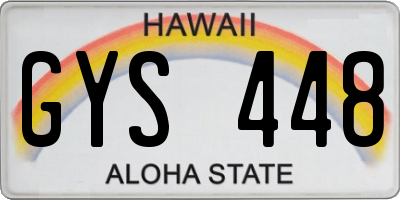 HI license plate GYS448