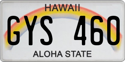 HI license plate GYS460