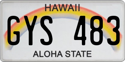 HI license plate GYS483