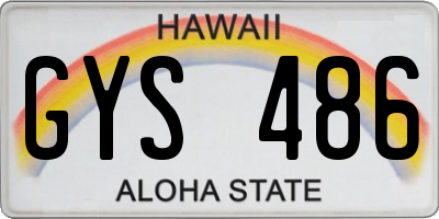 HI license plate GYS486