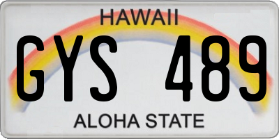 HI license plate GYS489