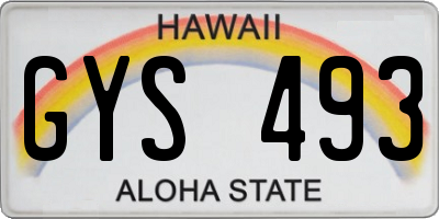 HI license plate GYS493