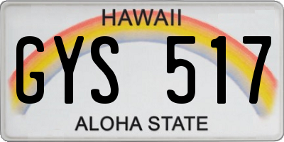 HI license plate GYS517