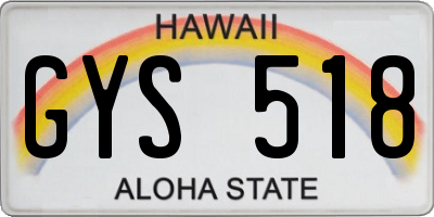 HI license plate GYS518