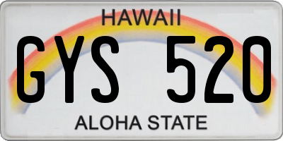 HI license plate GYS520