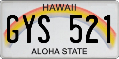 HI license plate GYS521