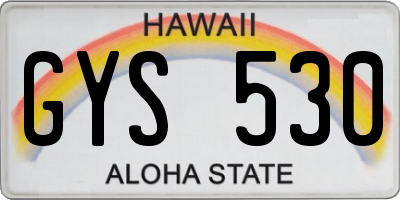 HI license plate GYS530