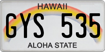 HI license plate GYS535