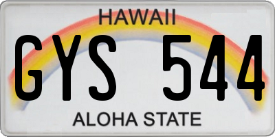 HI license plate GYS544