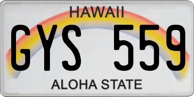 HI license plate GYS559