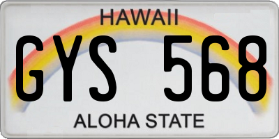 HI license plate GYS568