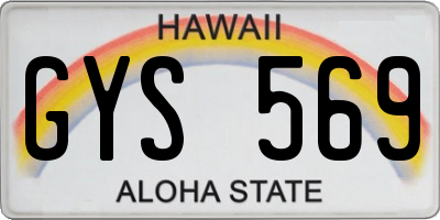 HI license plate GYS569
