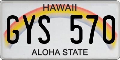 HI license plate GYS570