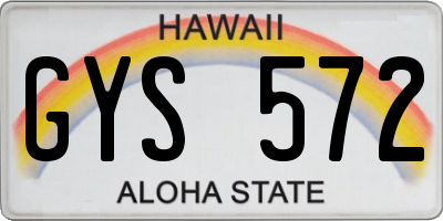 HI license plate GYS572
