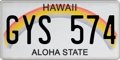 HI license plate GYS574