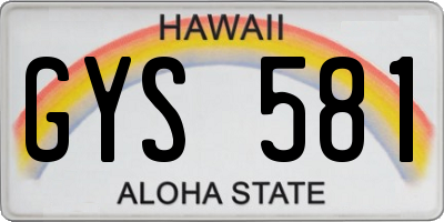HI license plate GYS581