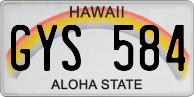 HI license plate GYS584