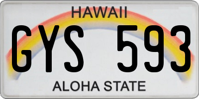 HI license plate GYS593