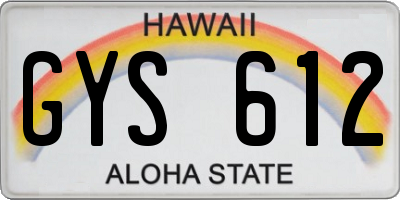 HI license plate GYS612