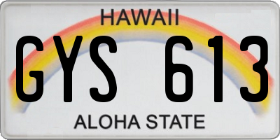 HI license plate GYS613