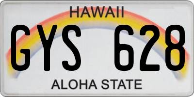 HI license plate GYS628