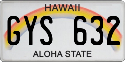 HI license plate GYS632