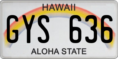 HI license plate GYS636