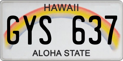 HI license plate GYS637