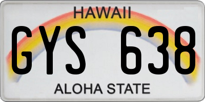 HI license plate GYS638