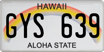 HI license plate GYS639