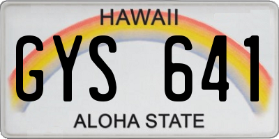 HI license plate GYS641