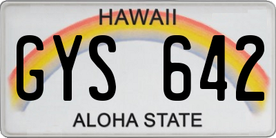 HI license plate GYS642