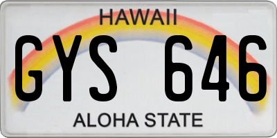 HI license plate GYS646