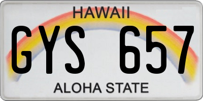 HI license plate GYS657