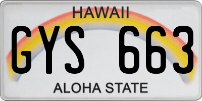 HI license plate GYS663